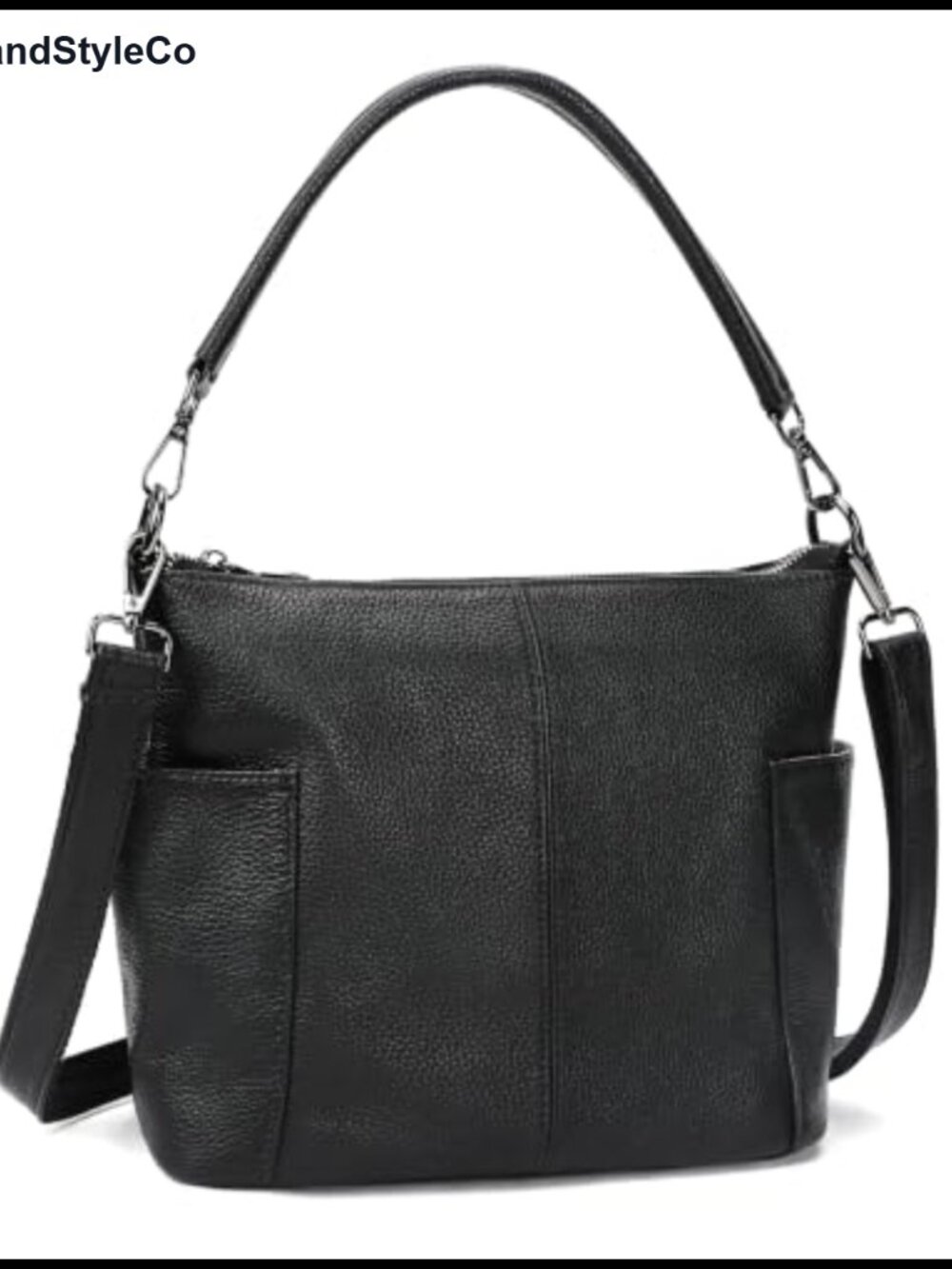 Genuine Leather Crossbody Purse Detachable Shoulder Strap Top Handle